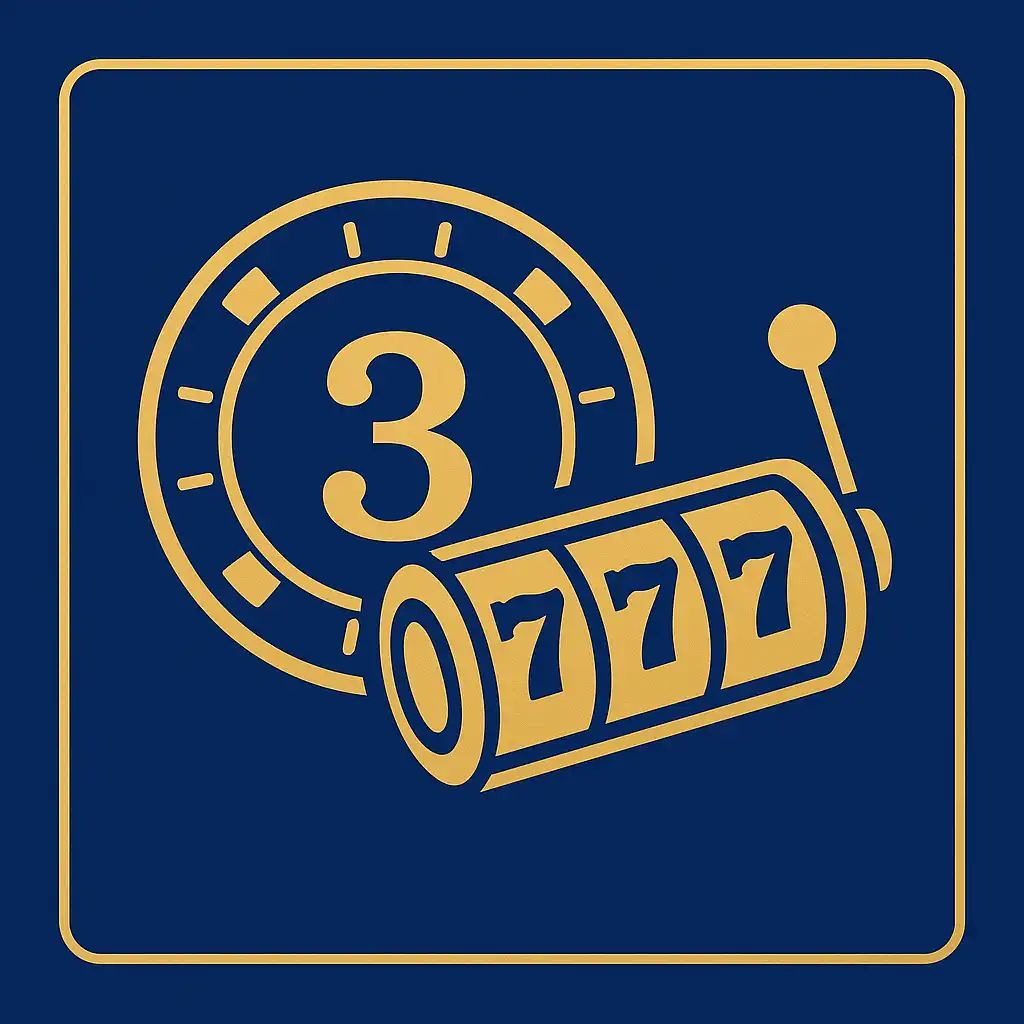 Golden casino chip and spinning slot reel illustrating gameplay